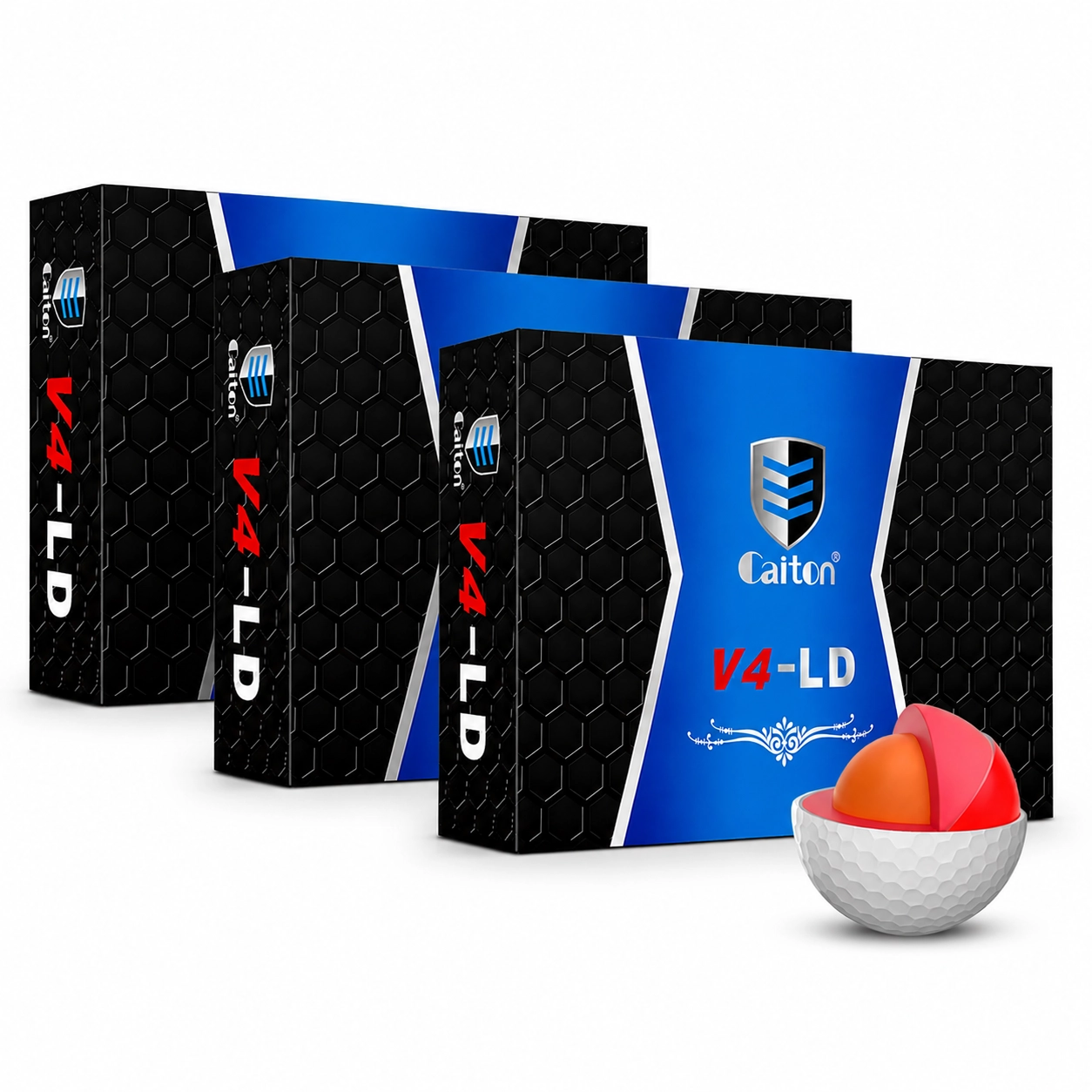 Caiton Pro 4-Layer Tournament Golf Balls – 3 Boxes